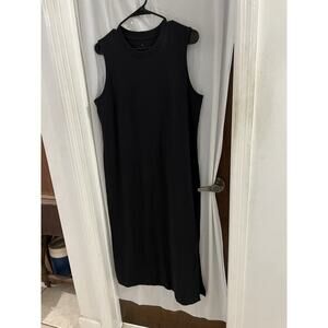 blue dress for baby girl Everlane Tank Top Midi Dress, Butterknit, Black, Size Medium, Cotton main image 1